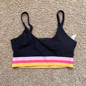 Popflex Tropicana Collection Black Sports Bra